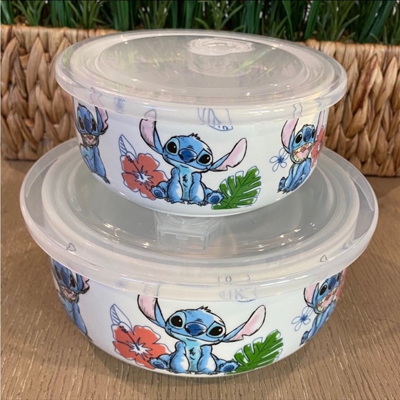 Disney Lilo & Stitch 
Floral Ceramic Food Storage Containers Set of 2 - Picture 3 of 4